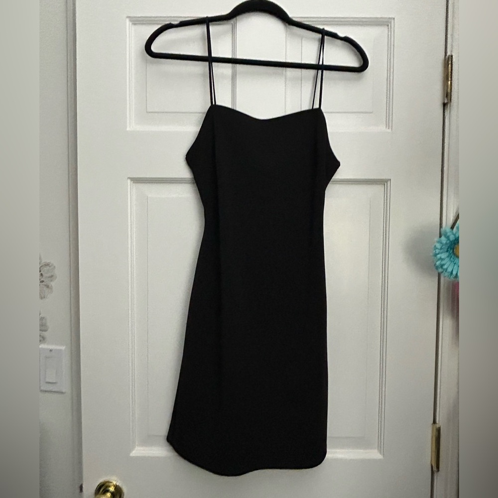 Chic Black Spaghetti Strap Mini Dress